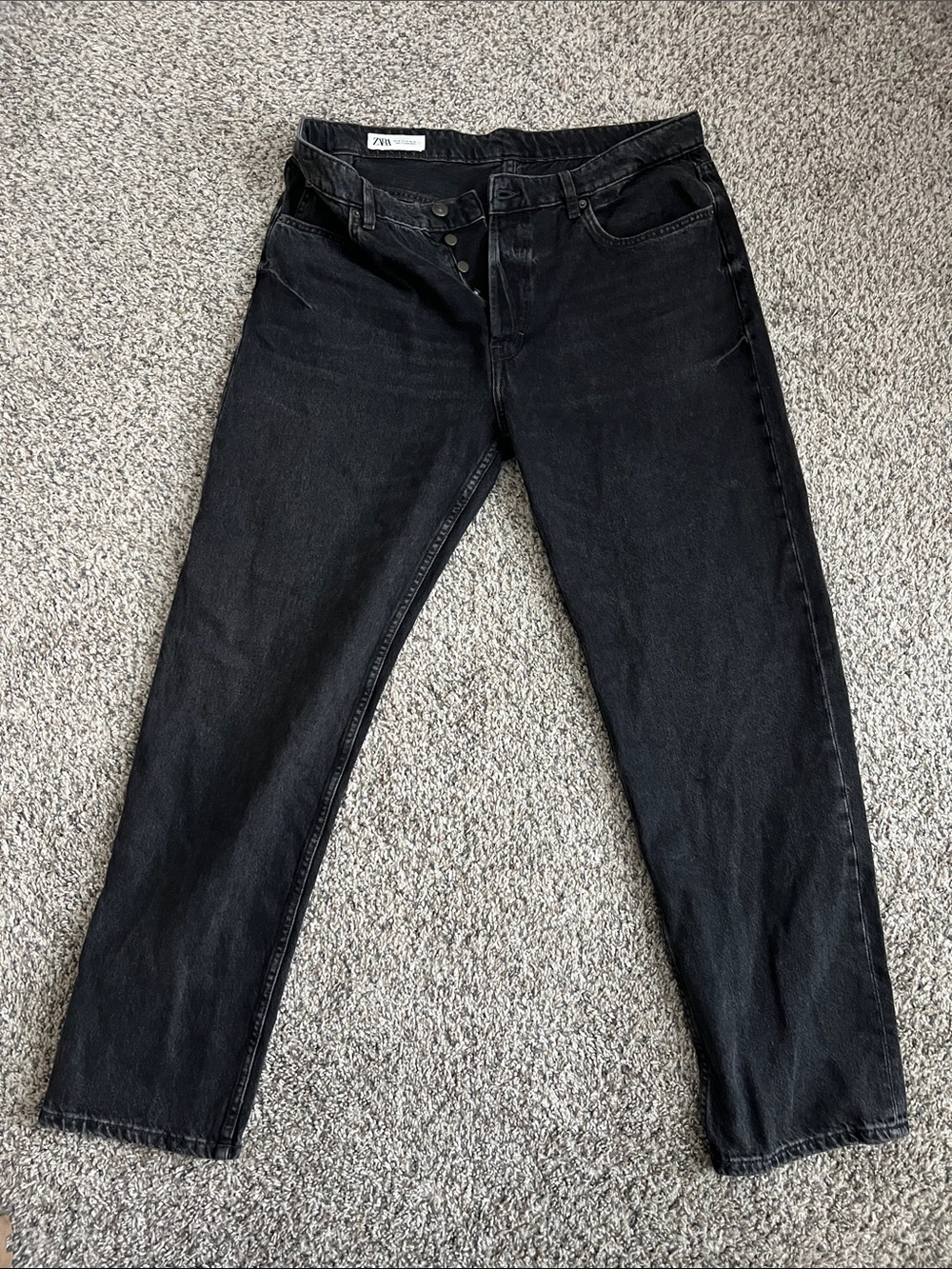 Zara Men's Black Relaxed Jeans Size 36